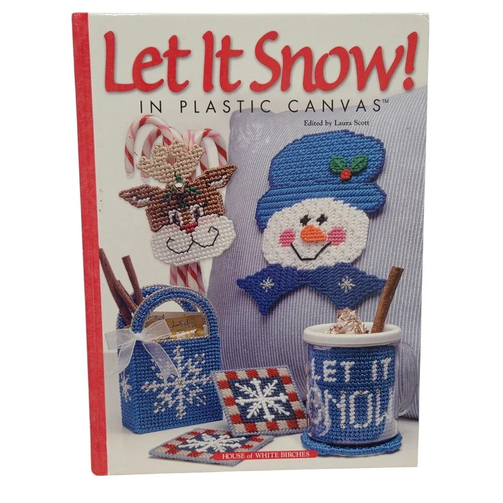 Let It Snow! Craft Book Plastic Canvas Yarn Needlework Patterns Vintage